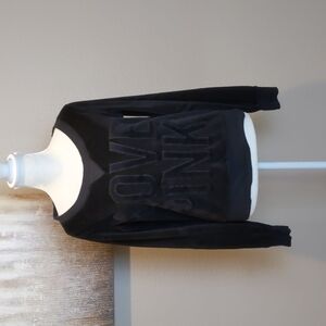 Pink by Victoria's Secret velor black sweatshirt